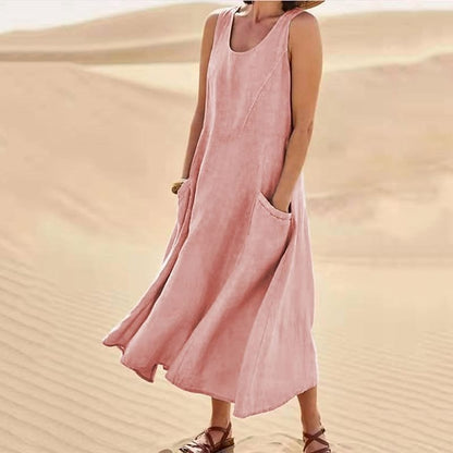 💝Hot Sale 51% Off🔥Women's Cotton&Linen Dress With Pockets🎉