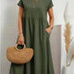 Solid Color Sleeveless Loose Cotton Pocket Dress