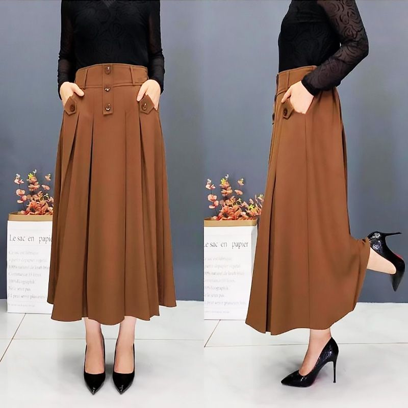 🎁[Gift for Women] Fall High-waist Draping Casual Pleated Skirt