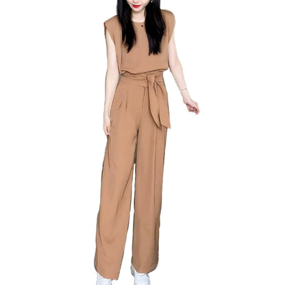 Fashion Sleeveless Wide-Legged Pants Set😍