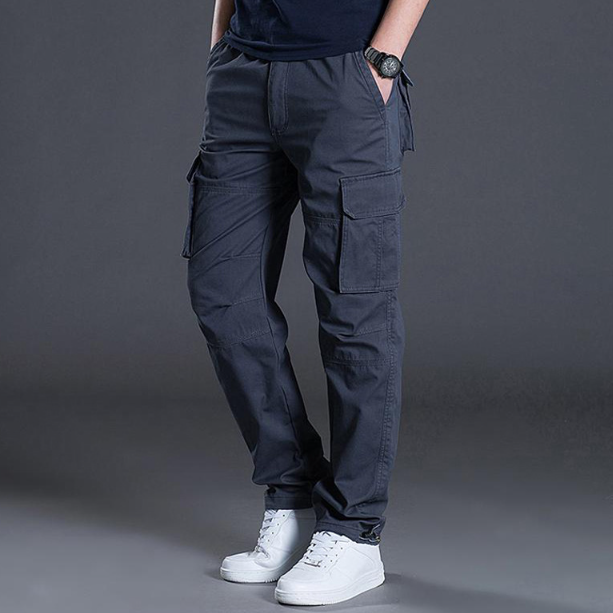 Loose Fit Men's Outdoor Cargo Pants with Large Pockets