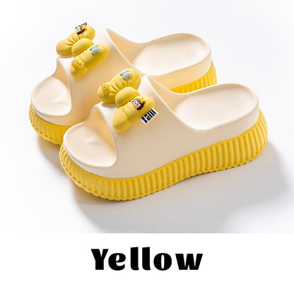 Cute Bowknot Thick Sole Cozy Open-toe Sandal Slippers（50% OFF）