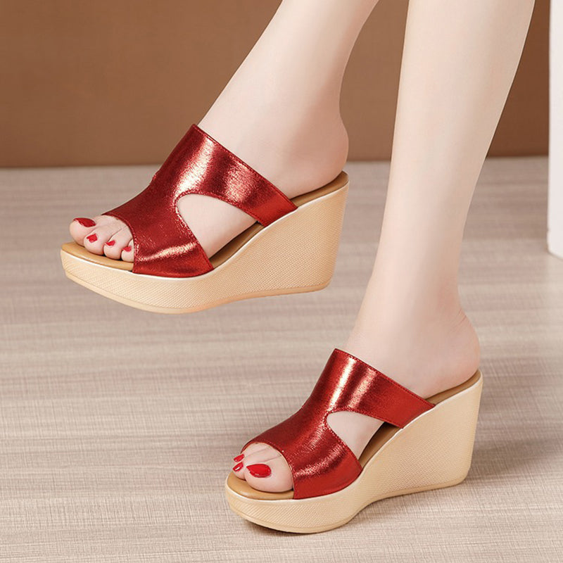 👡Women’s Open Toe Wedge Platform Slip-on Sandals