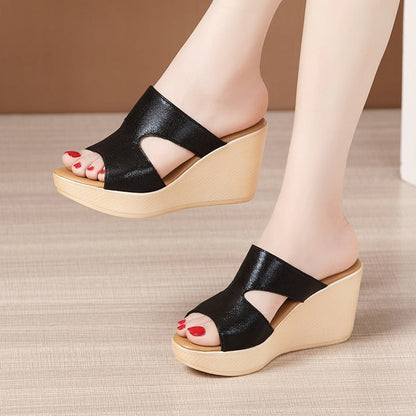 👡Women’s Open Toe Wedge Platform Slip-on Sandals