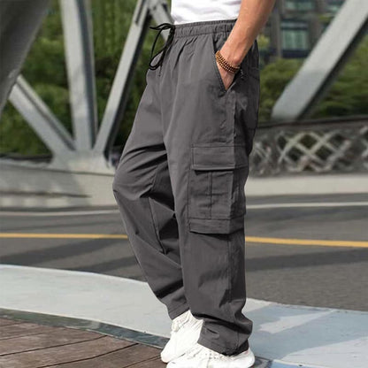 Men’s Loose Fit Casual Pants with Multiple Pockets