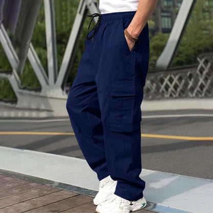 Men’s Loose Fit Casual Pants with Multiple Pockets