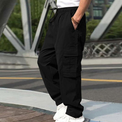 Men’s Loose Fit Casual Pants with Multiple Pockets