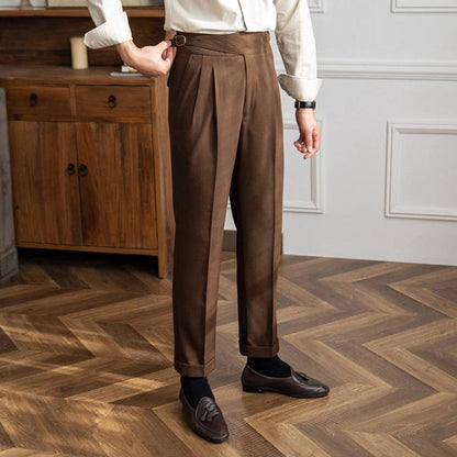 Men's Neapolitan Casual Formal Pants with Adjustable Waist