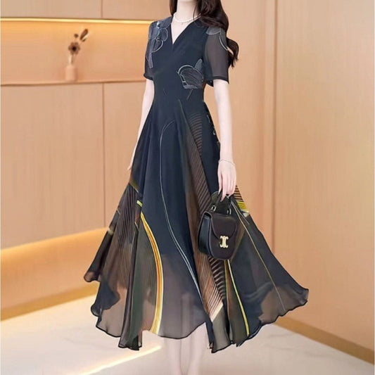 Women's Elegant Printed Tulle Dresses