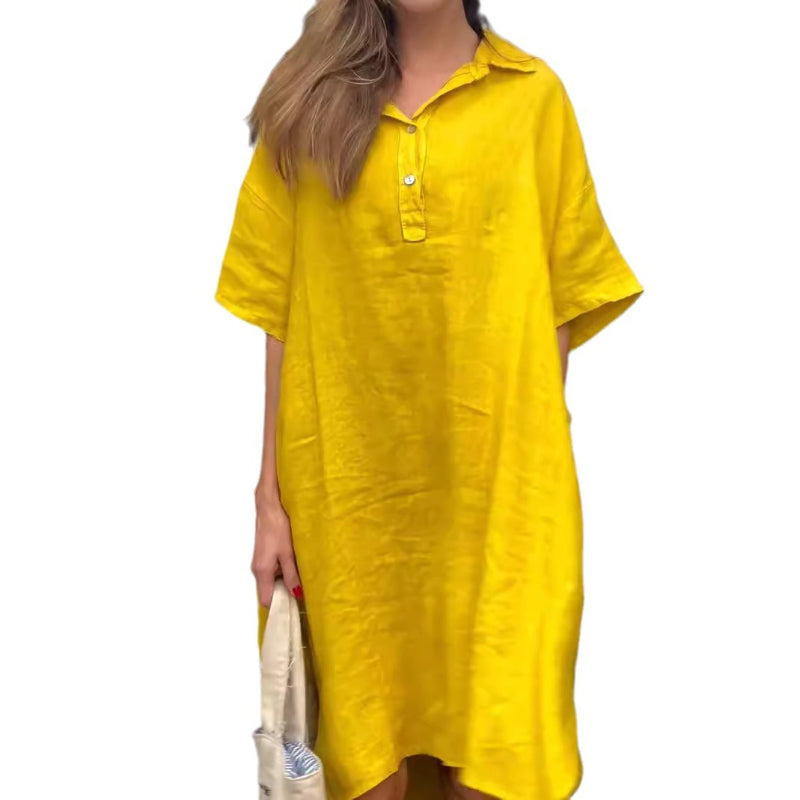 Oversized Shirt Midi Dress with Pocket