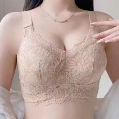 Breathable Wire-Free Full Coverage Lace Bra