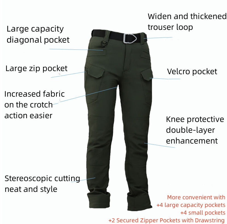 Men's Soft Shell Waterproof Hiking Winter Tactical Pants