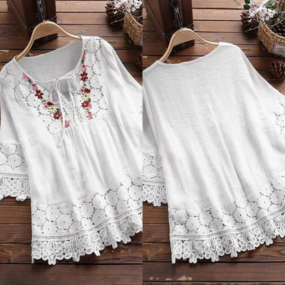 🔥Hot -selling cotton and linen embroidery dress, give her the best gift