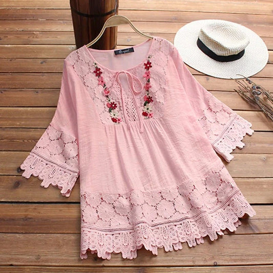 🔥Hot -selling cotton and linen embroidery dress, give her the best gift