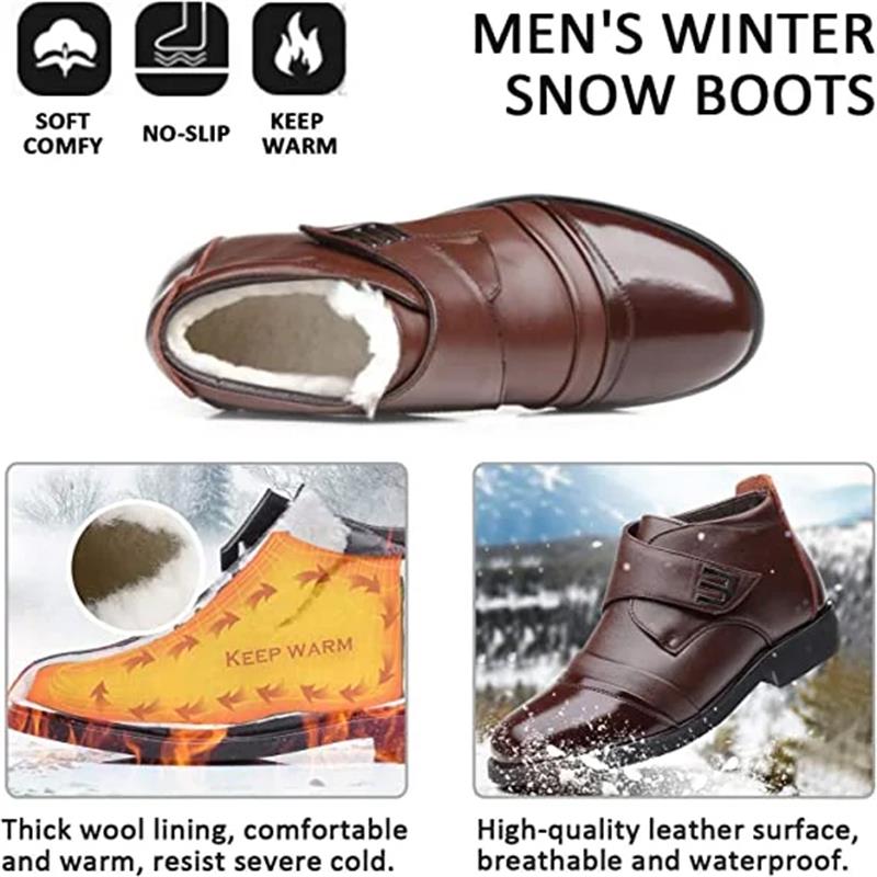 🎅🎄Christmas Early Sale 47% OFF🎄Men's Warm Faux Fur lined Ankle Snow Business Boots