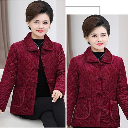 🎁Mom's Gift - Winter Solid Color Warm Middle-Aged Women's Jacket🎁