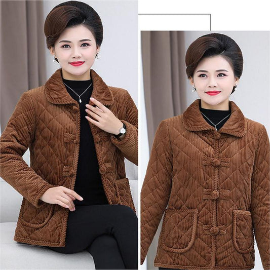 🎁Mom's Gift - Winter Solid Color Warm Middle-Aged Women's Jacket🎁