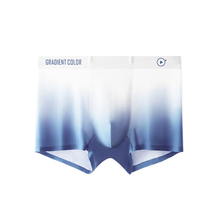 Men's Fashion Gradient Thin Ice Silk Medium Waisted Panties