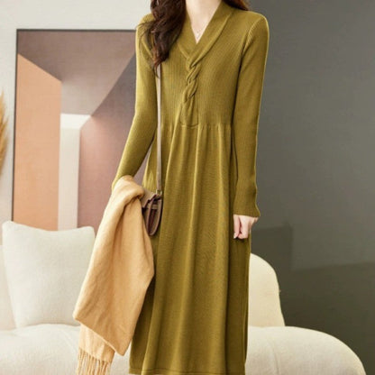 Long Sleeve Knitted Dress for Women