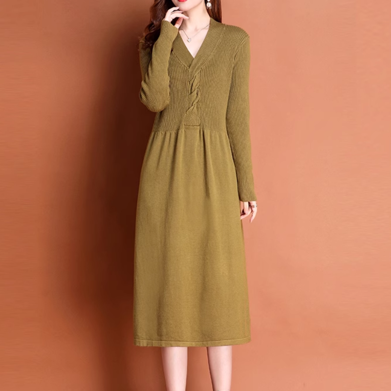 Long Sleeve Knitted Dress for Women