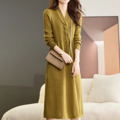 Long Sleeve Knitted Dress for Women