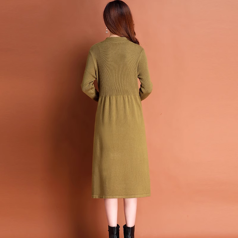 Long Sleeve Knitted Dress for Women