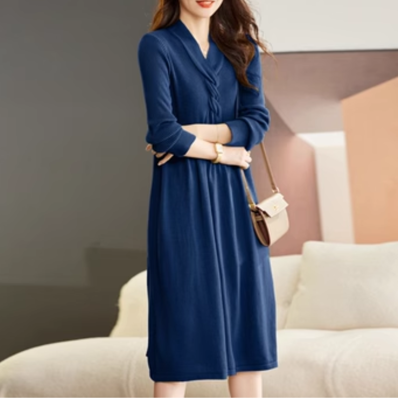 Long Sleeve Knitted Dress for Women