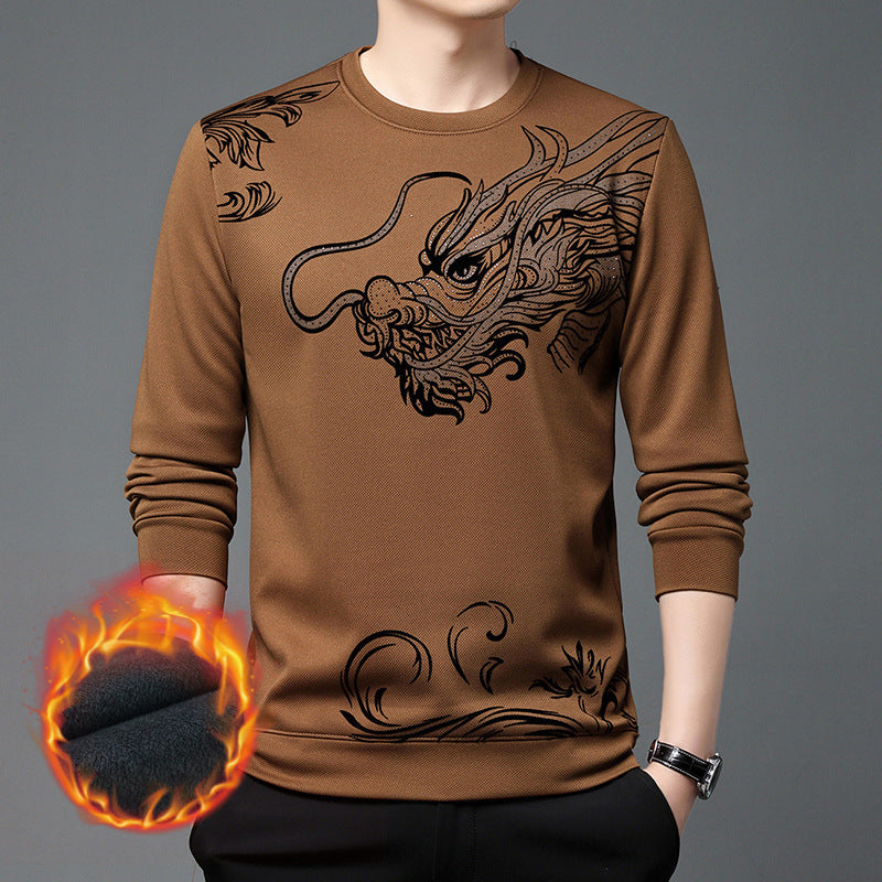 Men's Thickened Warm Round Neck Pullover Sweatshirt