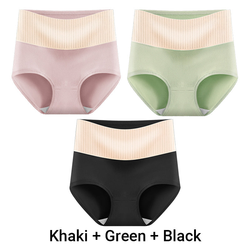 🔥😊3pcs Women's High Waisted Breathable Antibacterial Soft Underwear