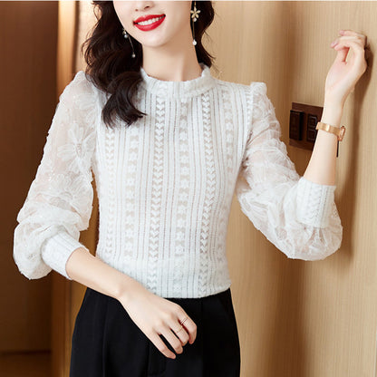 Lantern Sleeve Lace Blouse