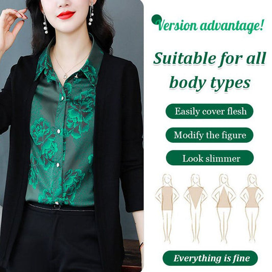 Printed Splicing Fake 2-piece Shirt for Women