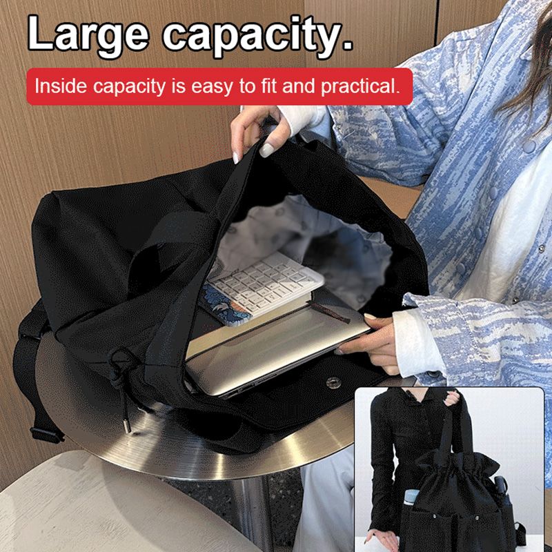 Drawstring Closure Lightweight Backpack for Single or Double Shoulder Use